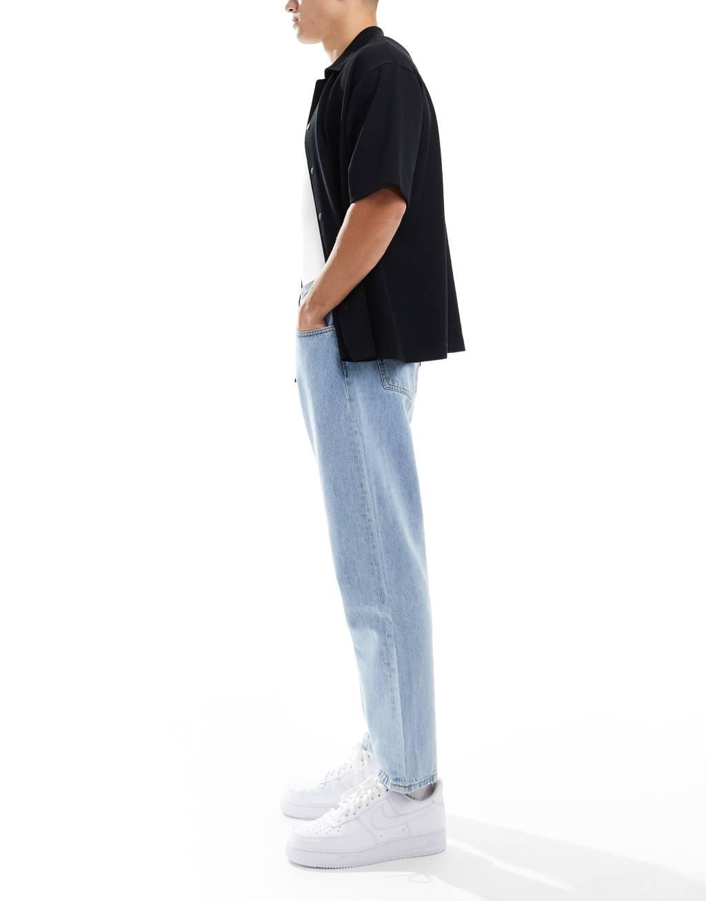 Pull&Bear standard fit jeans in mid blue Product Image