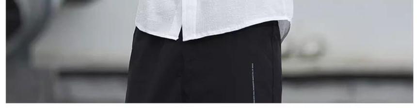 Elbow-Sleeve Plain Pocket Detail Shirt Product Image