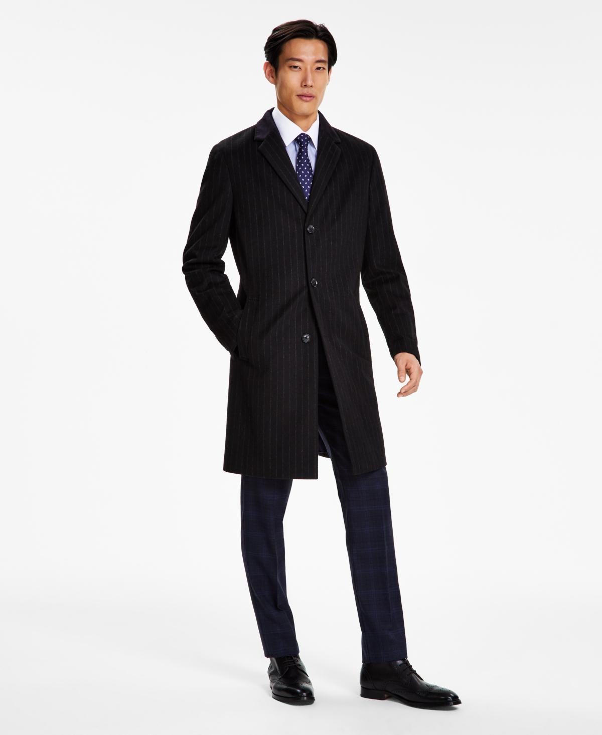 Tommy Hilfiger Mens Addison Wool-Blend Trim Fit Overcoat Product Image