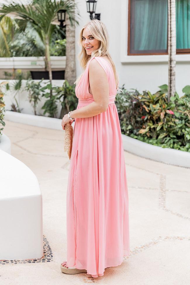 Passport Flight Blush V-Neck Maxi Dress FINAL SALE Product Image