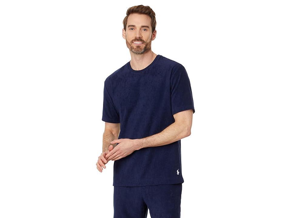 Polo Ralph Lauren Terry Cabana Short Sleeve Crew (Navy/White) Men's Pajama Sets Product Image