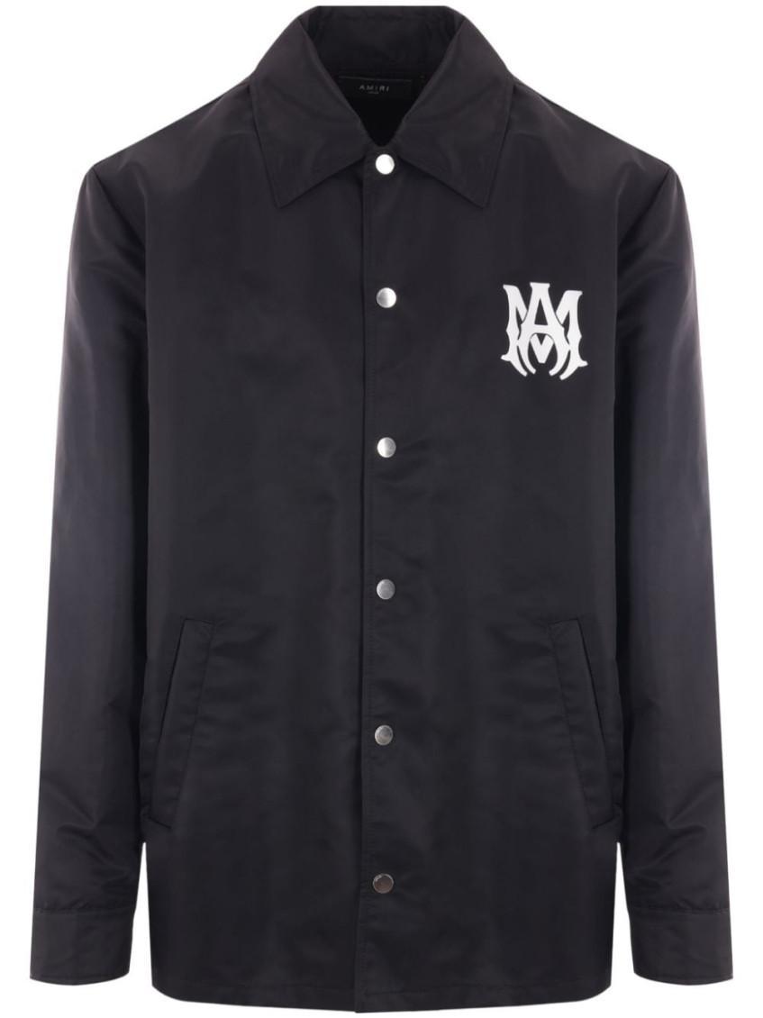 Ma-print Shirt Jacket In Black Product Image