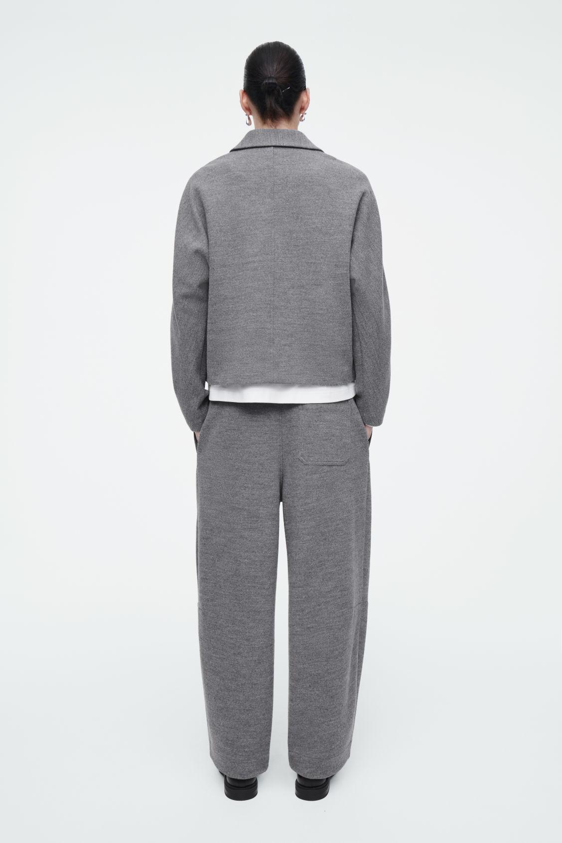 BOILED-WOOL BARREL-LEG TROUSERS Product Image