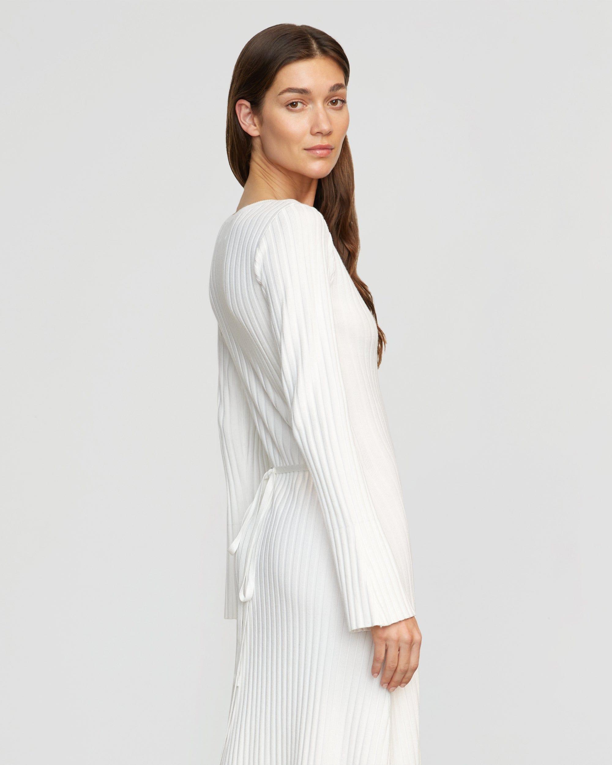 Wesley Ribbed V-Neck Sweater Dress Product Image