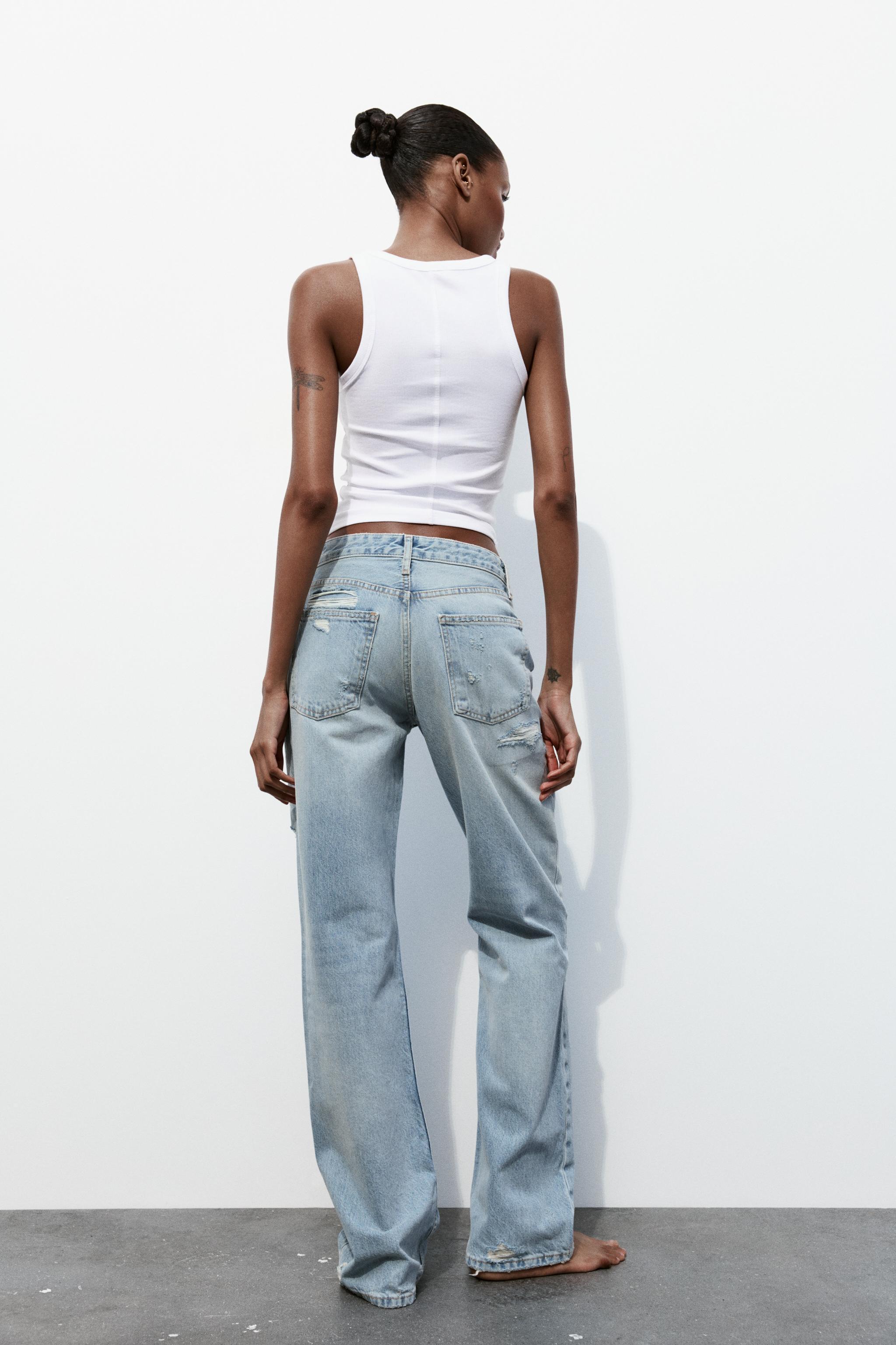 TRF MID-RISE WIDE LEG RIPPED JEANS Product Image