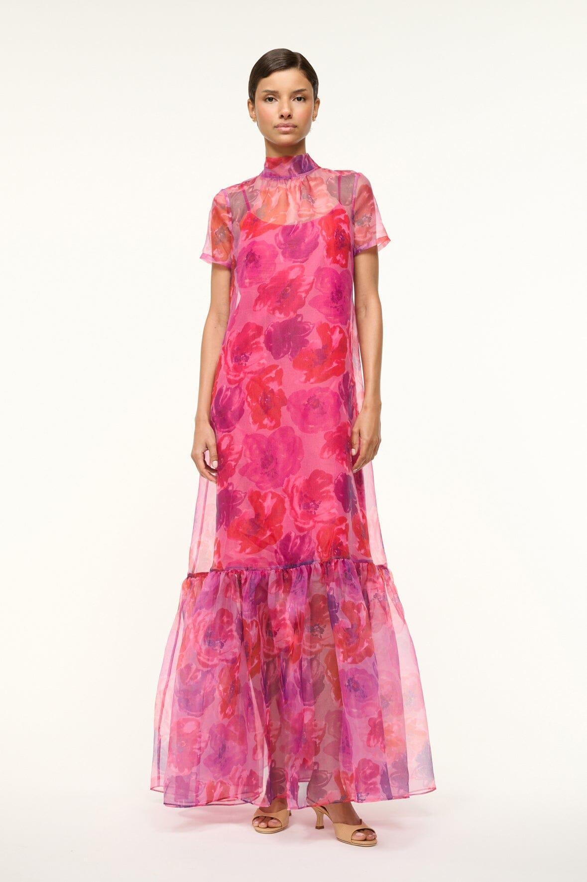 CALLUNA DRESS | MAGENTA PAINTED FLORAL Product Image