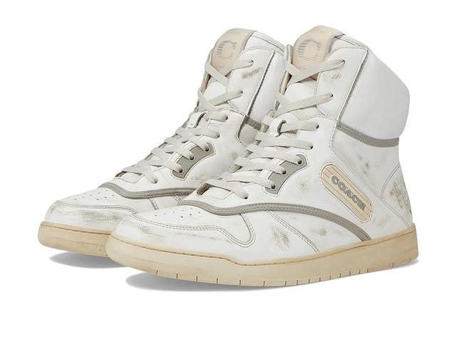 COACH Distressed Leather High-Top Sneaker Men's Shoes Product Image