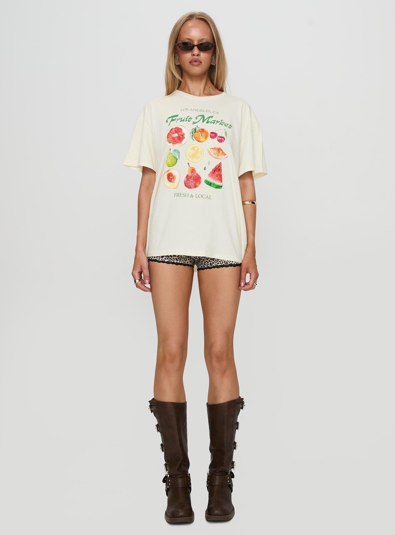 Fruit Market Oversized Tee White Product Image