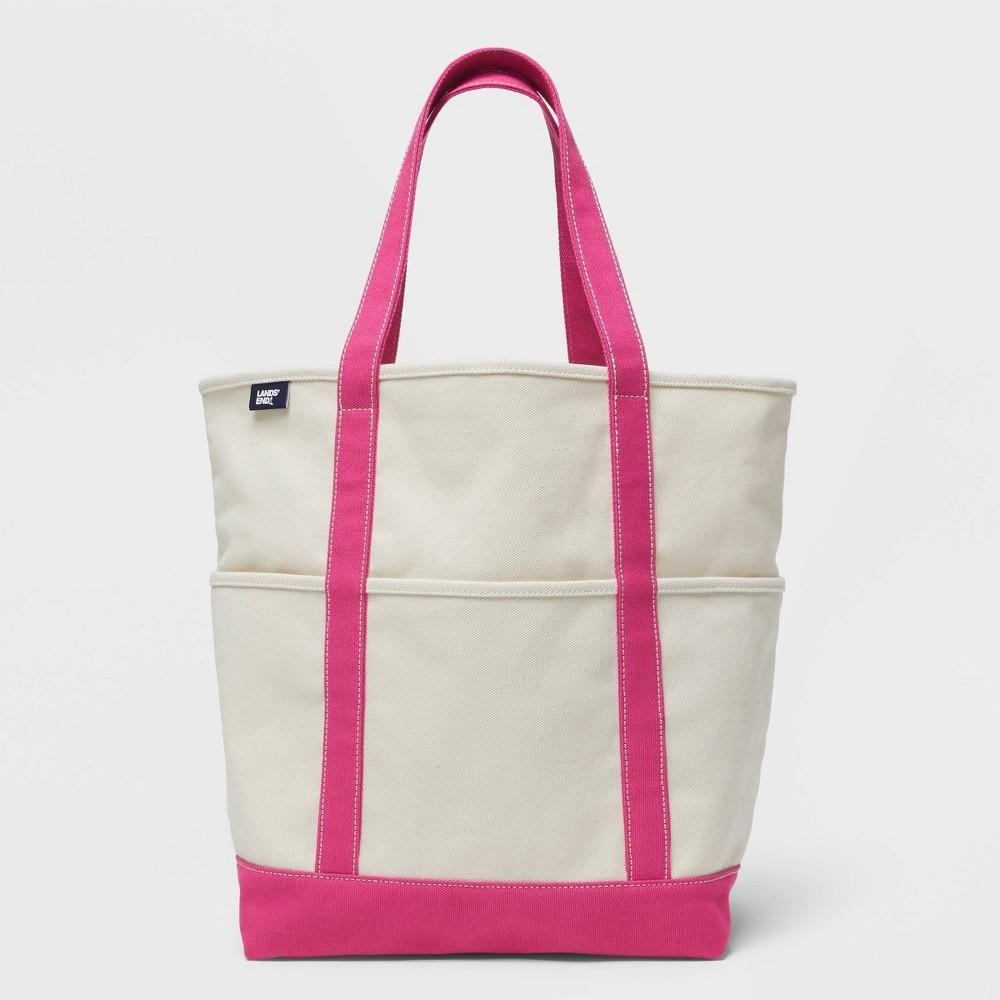 Lands End Womens Accent Canvas Beach Tote Handbag Product Image