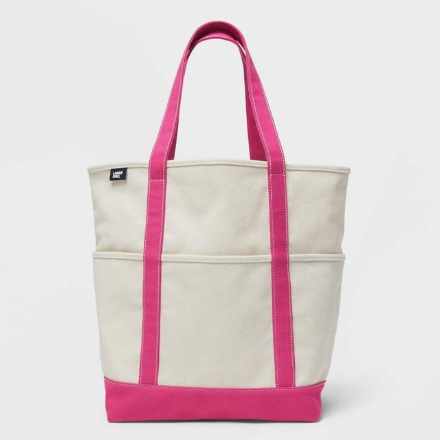 Lands End Womens Accent Canvas Beach Tote Handbag Product Image