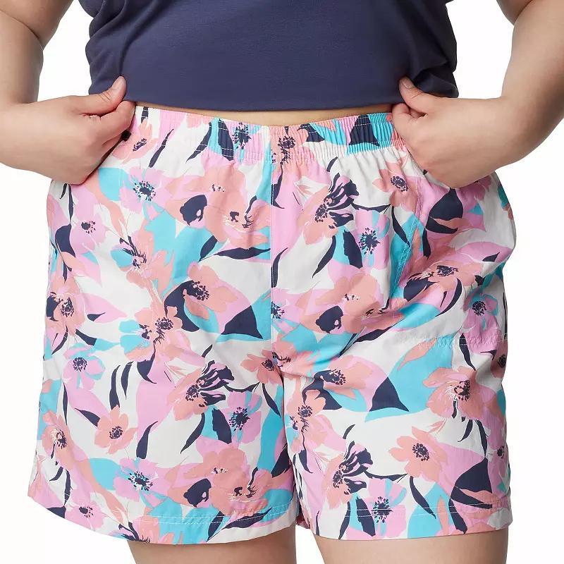 Plus Size Columbia Sandy River Print Water-Repellent Active Shorts, Womens Product Image