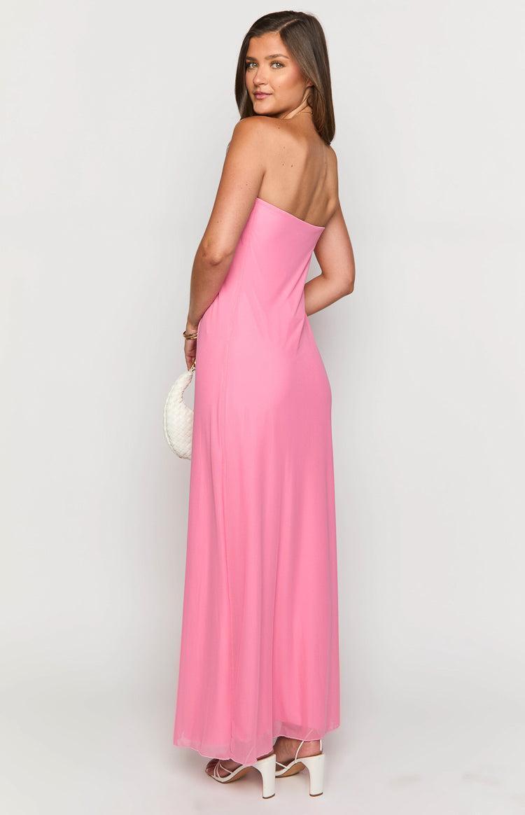 Brynner Pink Strapless Maxi Dress Product Image