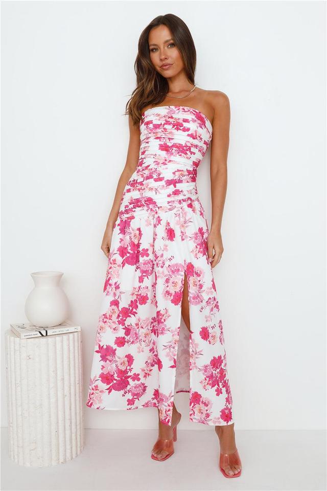 Wild Blooms Strapless Maxi Dress Pink Product Image