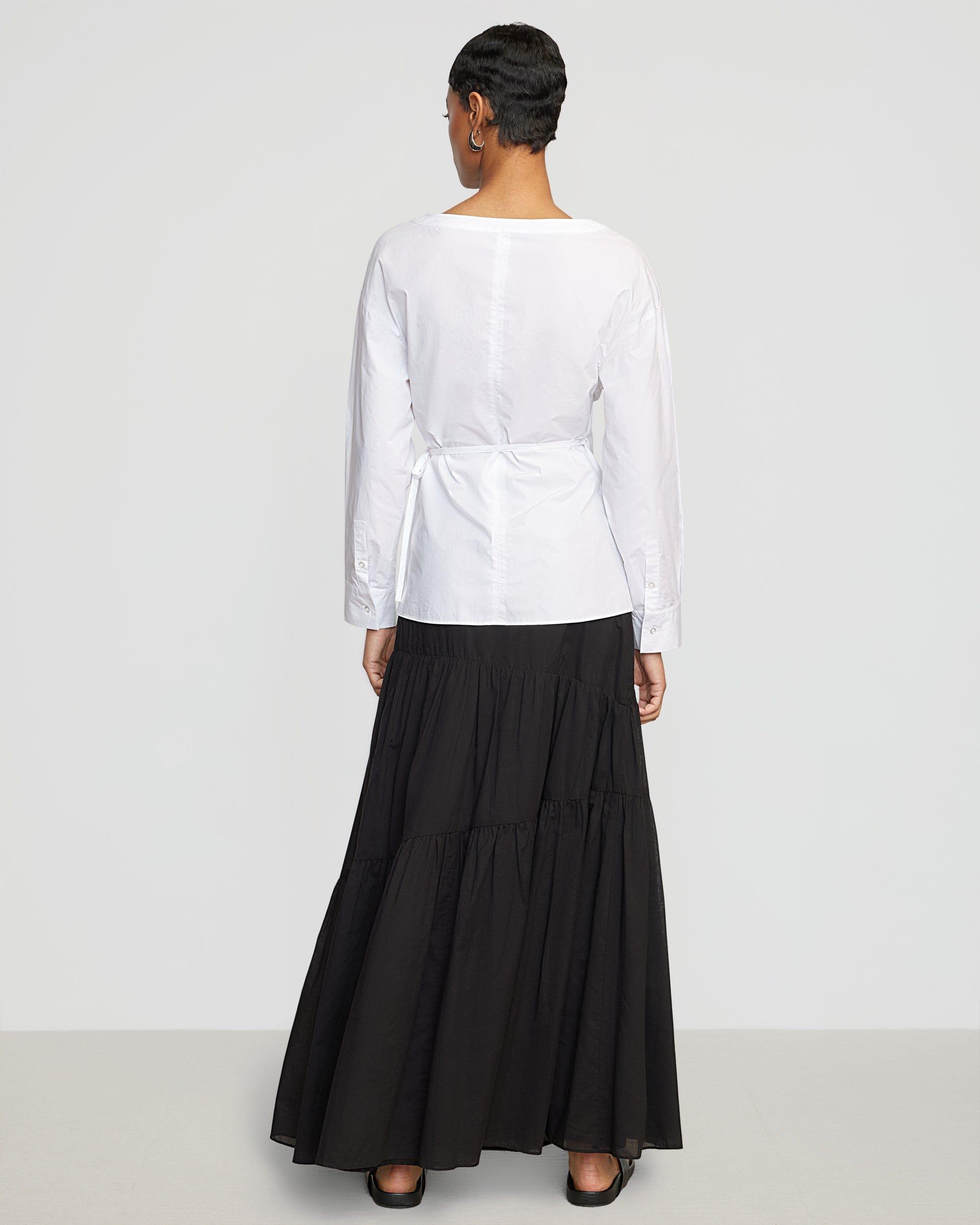 Runa Tiered Cotton Maxi Skirt Product Image