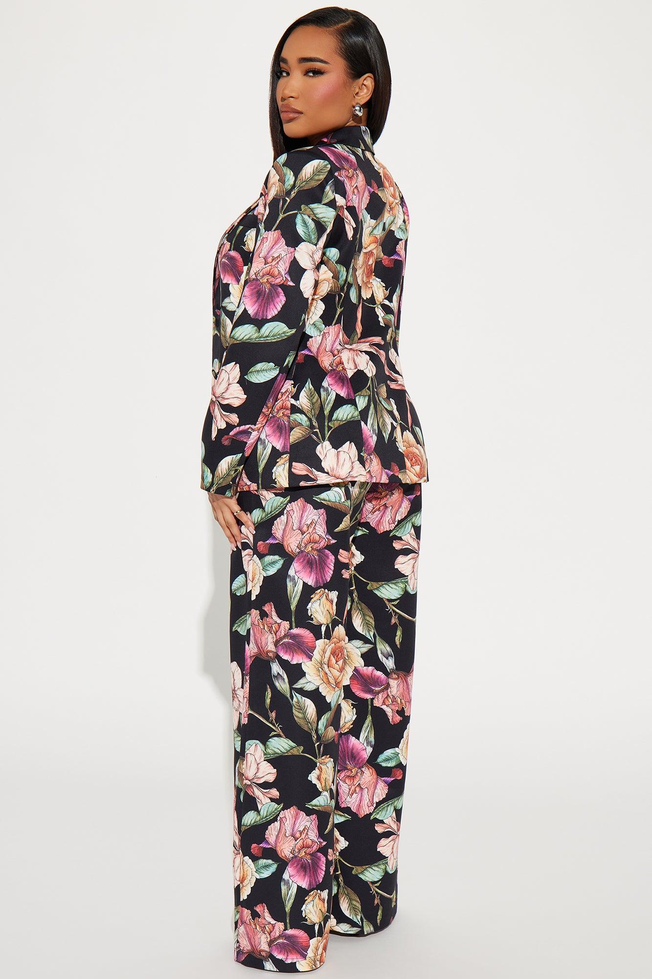 Floral Obsession Pant Set - Black/combo Product Image