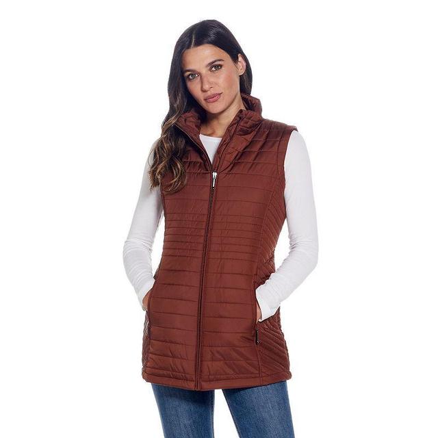 Womens Weathercast Channel Quilted Longline Vest Black Product Image