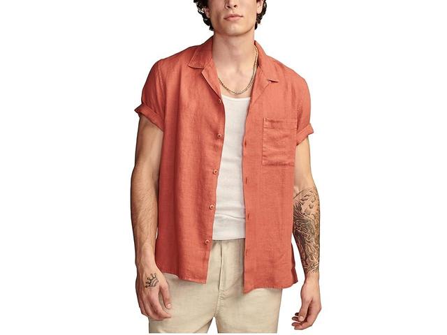 Lucky Brand Mens Linen Camp Collar Short Sleeve Shirt Product Image