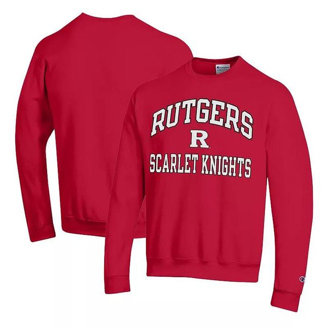 Mens Champion Scarlet Rutgers Scarlet Knights High Motor Pullover Sweatshirt Product Image