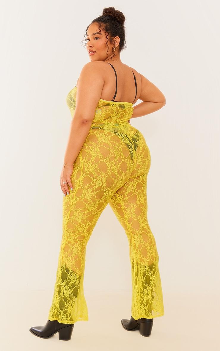  Plus Yellow Lace Bandeau Jumpsuit Product Image