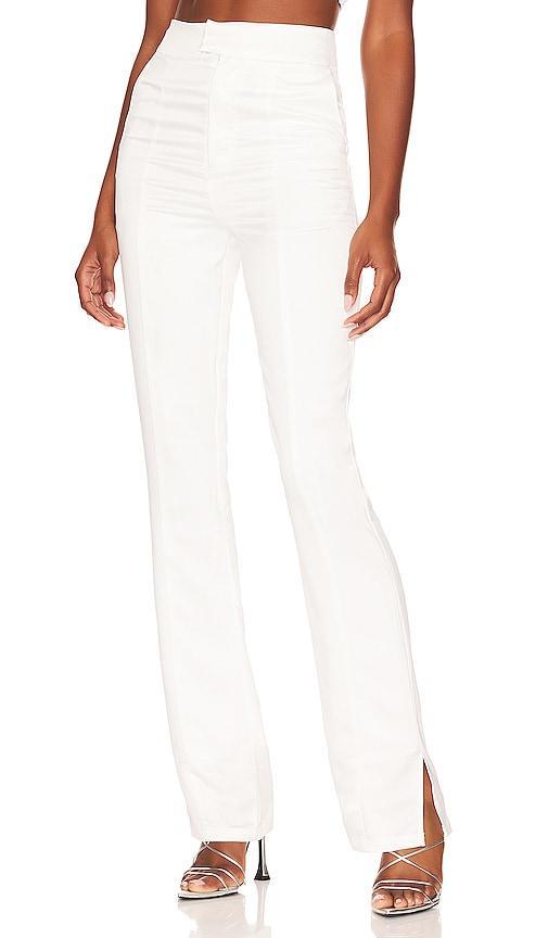 Lovers and Friends Troy Split Hem Pant in White. Size L. Product Image