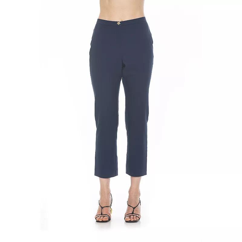 Womens ALEXIA ADMOR Stefan Star Button Slim Fit Pants Product Image