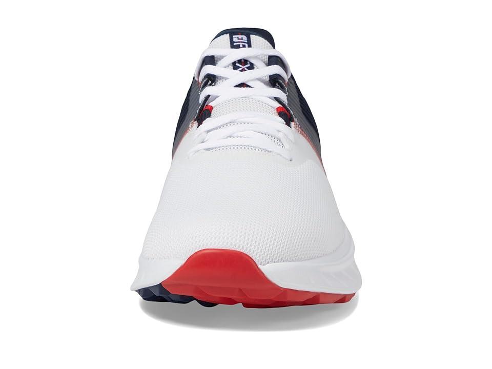 FootJoy FJ Flex Golf Shoes (White/Navy/Red) Men's Golf Shoes Product Image