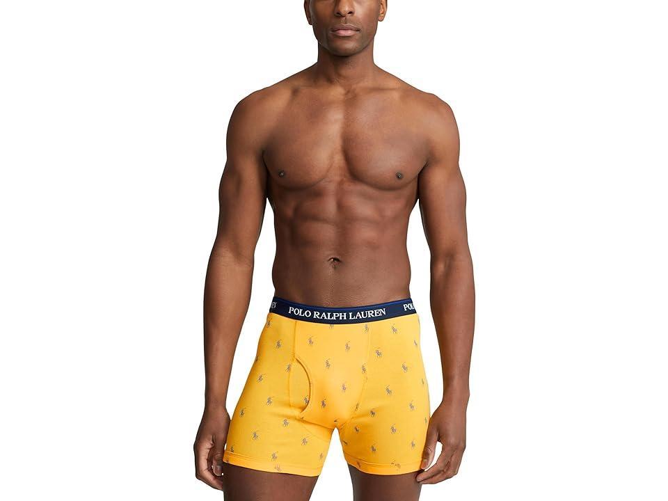 Polo Ralph Lauren 3-Pack Classic Fit Boxer Briefs (Cruise Navy/Yellowfin/Rugby Royal All Over Pony Player/Rugby Royal) Men's Underwear Product Image