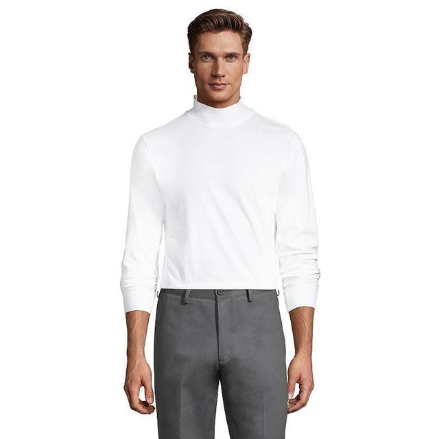 Big & Tall Lands End Super-T Classic-Fit Mock Turtleneck, Mens Gray Grey Product Image