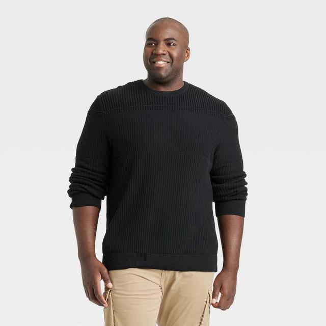 Mens Big & Tall Crewneck Pullover Sweater - Goodfellow & Co Black 4XLT Product Image