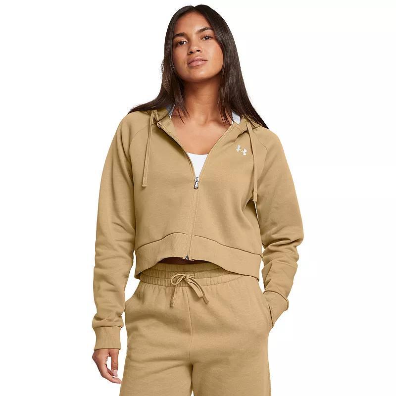 Womens UA Rival Fleece Crop Full-Zip Product Image