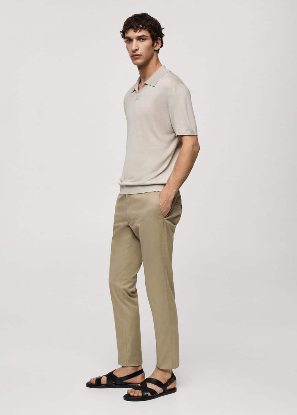 MANGO MAN - Slim fit serge chino trousers khakiMen Product Image