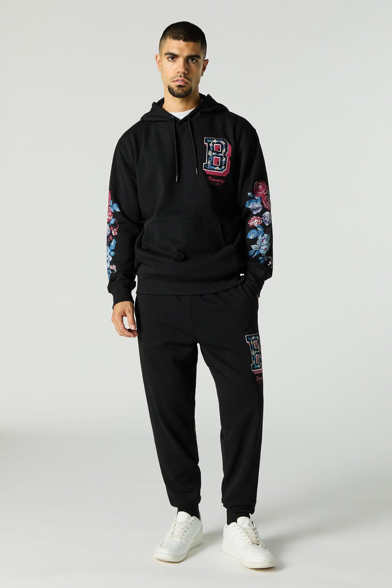 Floral B Embroidered Fleece Jogger Male Product Image