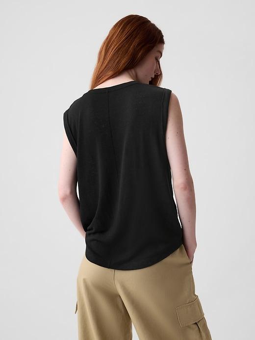 Linen-Blend Tank Top Product Image