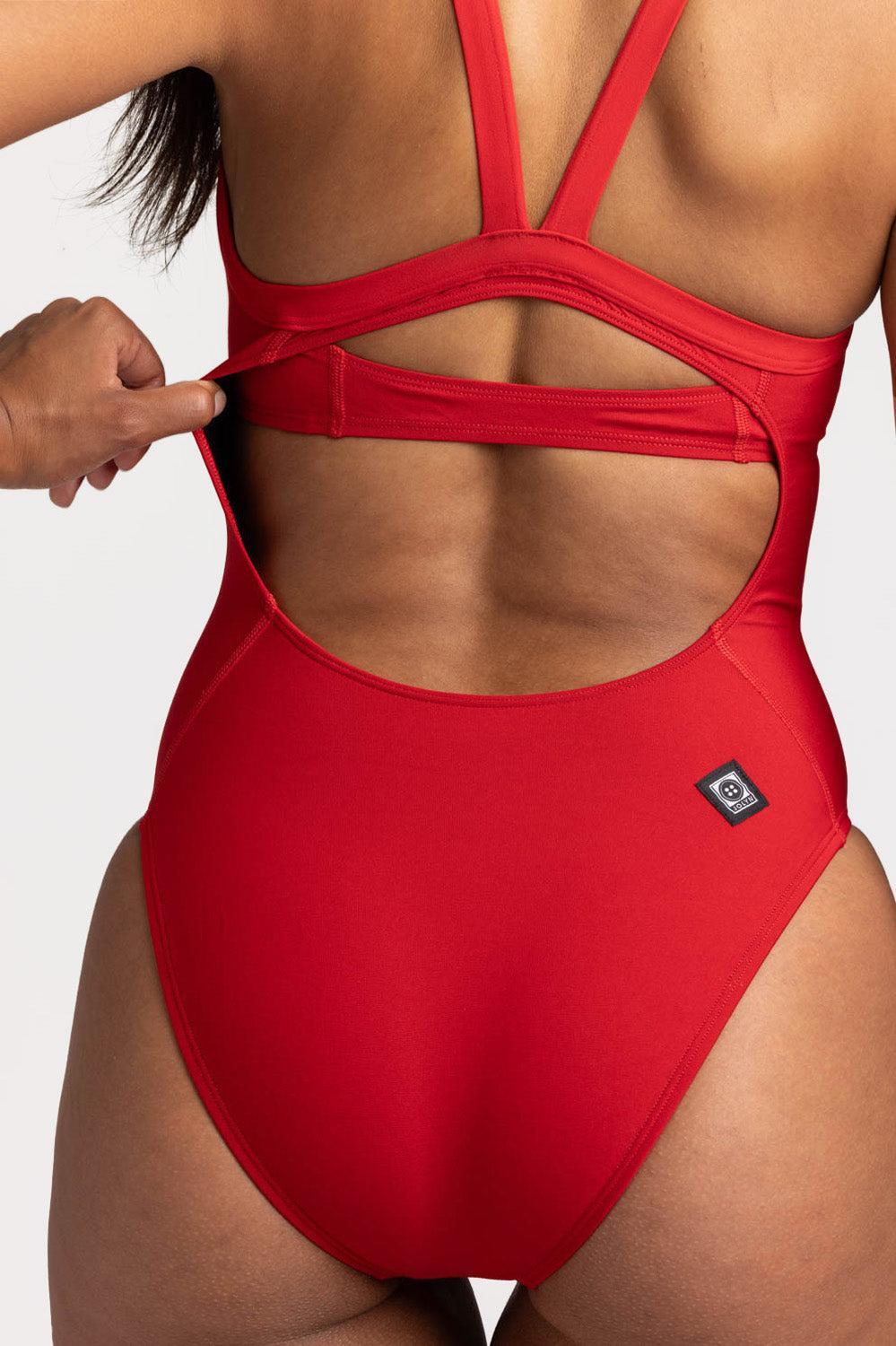 Caroline Swim Onesie - Red Female Product Image