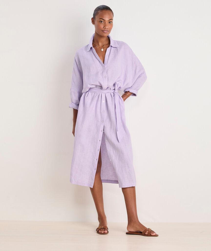 Linen Maxi Cover-Up Shirtdress Product Image