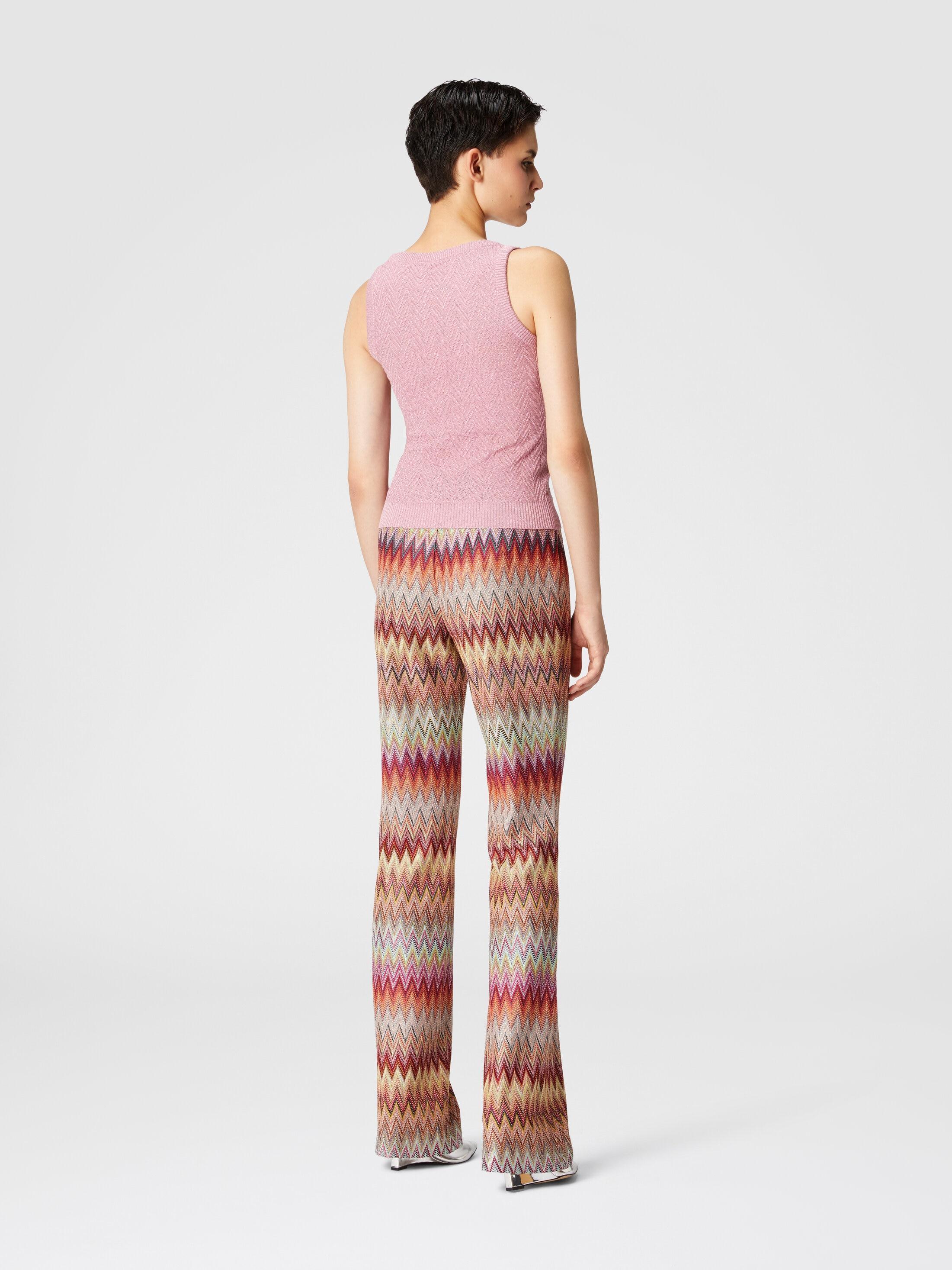 Flared zigzag knit lace trousers Product Image