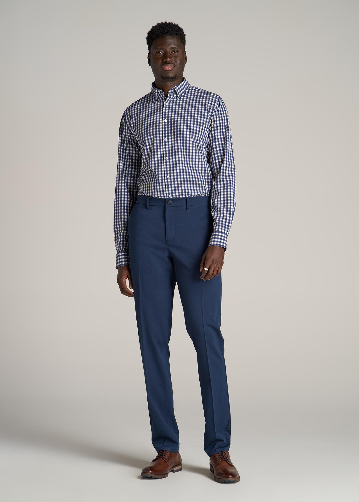 TAPERED-FIT Stretch Dress Pants for Tall Men in Marine Navy Product Image