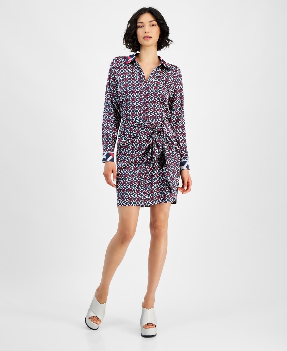 Guess Womens Ayla Tie-Front Shirtdress Product Image