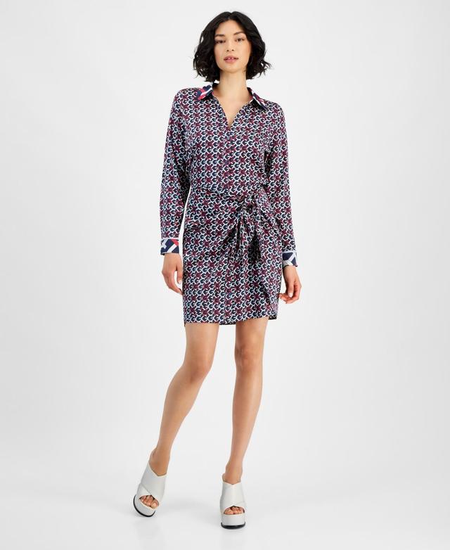 Guess Womens Ayla Tie-Front Shirtdress Product Image