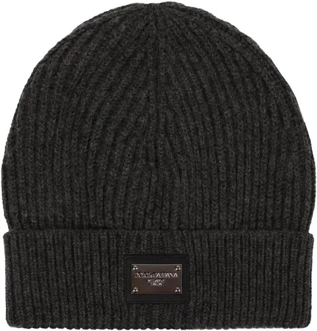 Ribbed Knit Beanie In Grey Product Image