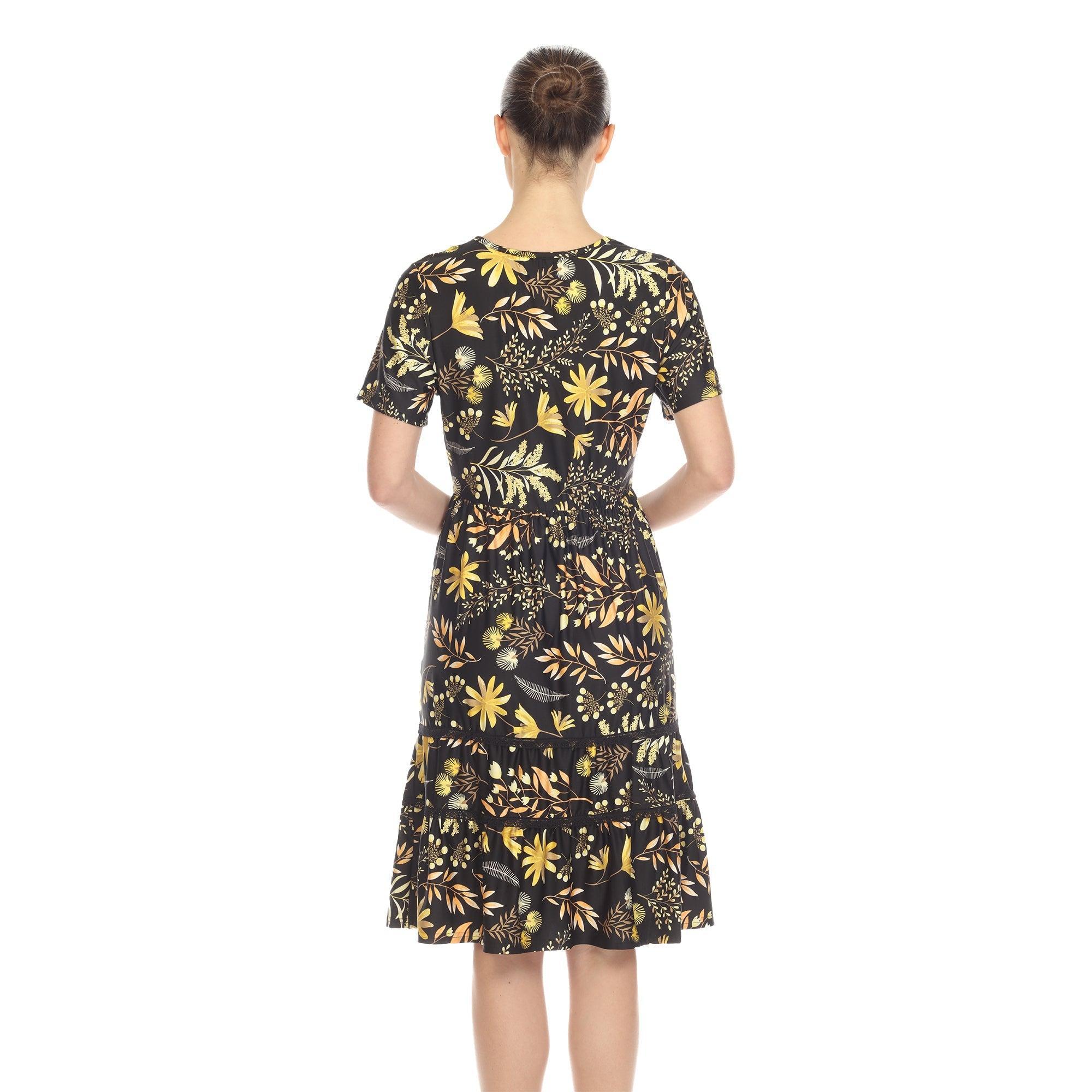 Floral Short Sleeve Knee Length Dress Product Image