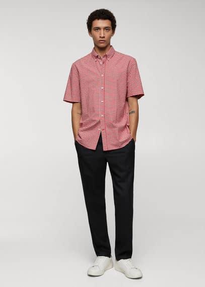 MANGO MAN - 100% cotton printed shirt redMen Product Image