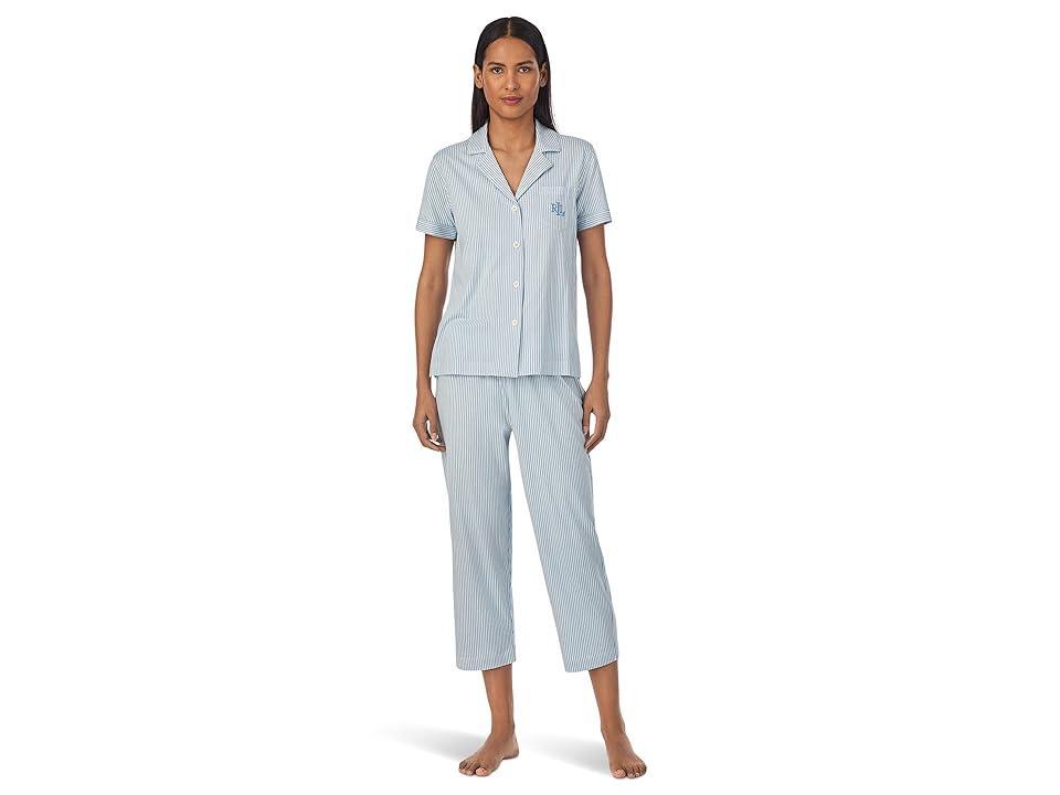 Lauren Ralph Lauren Capri PJ Set Stripe 1) Women's Pajama Sets Product Image