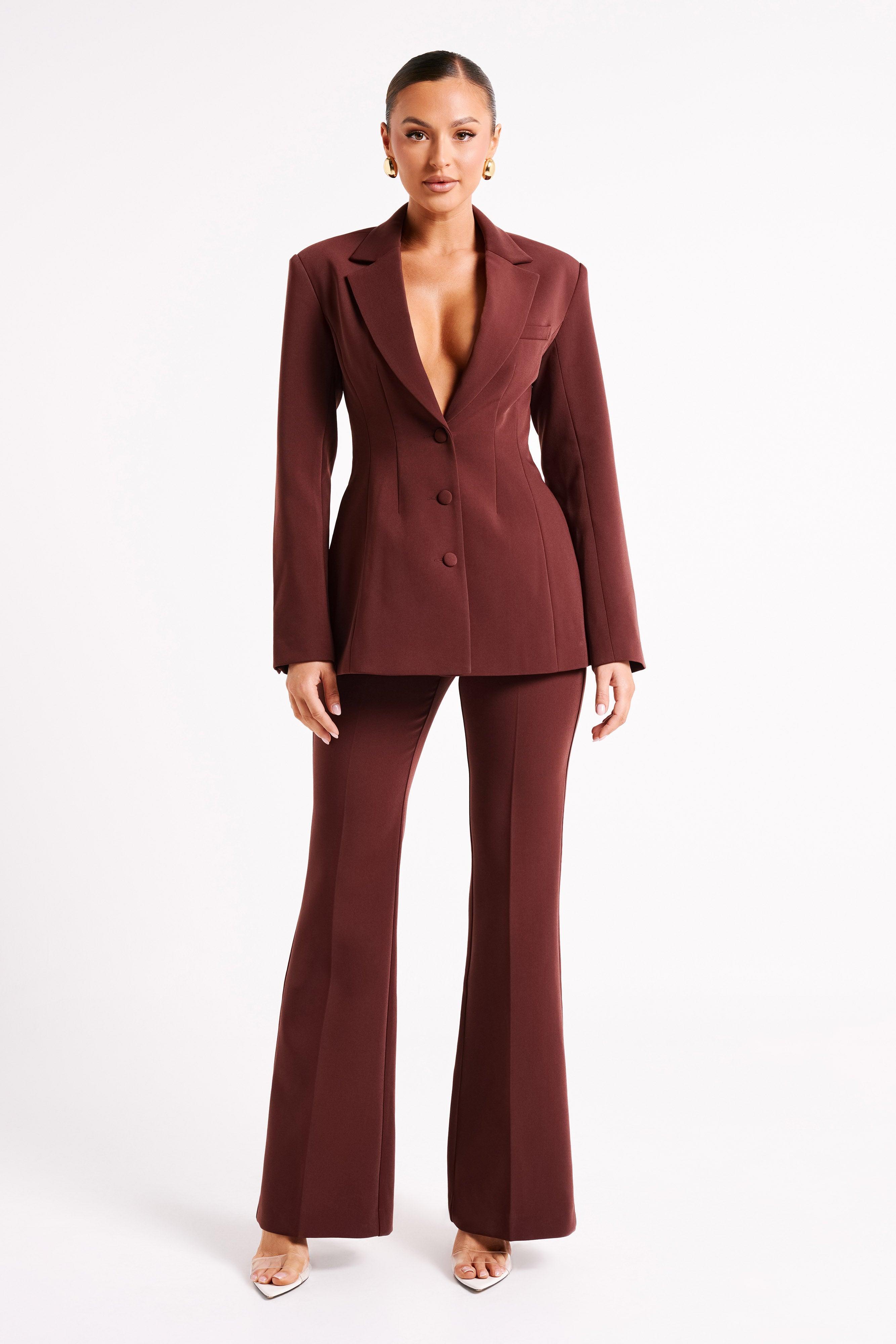 Loretta Fit & Flare Tailored Pant - Chocolate product image