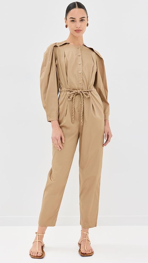 FARM Rio Brown Raglan Sleeve Jumpsuit | Shopbop Product Image