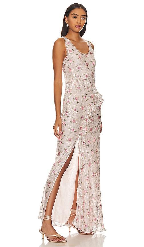 LoveShackFancy Thisbe Floral Sleeveless Silk Blend Maxi Dress Product Image