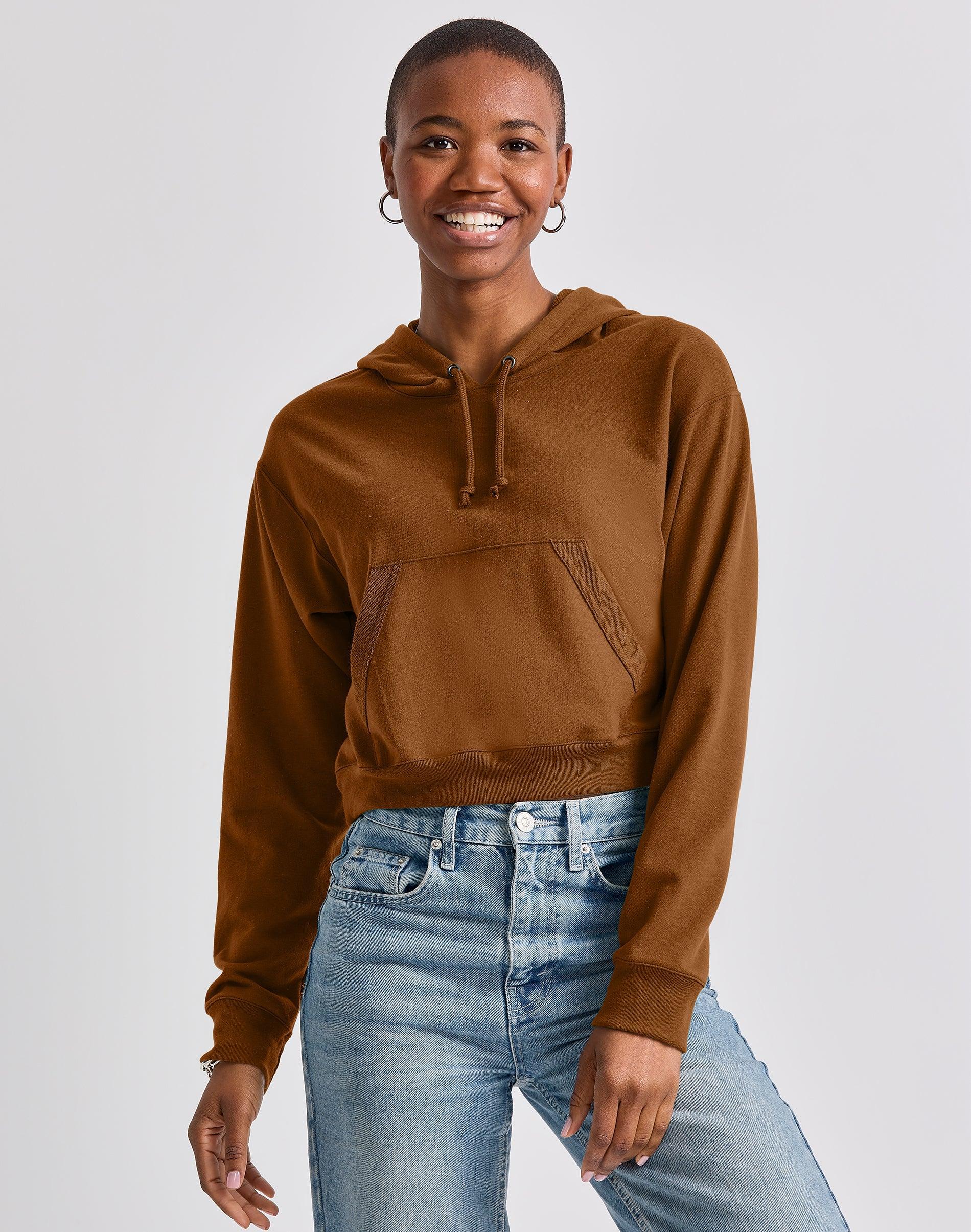 Womens Hanes Cropped Fleece Hoodie Product Image