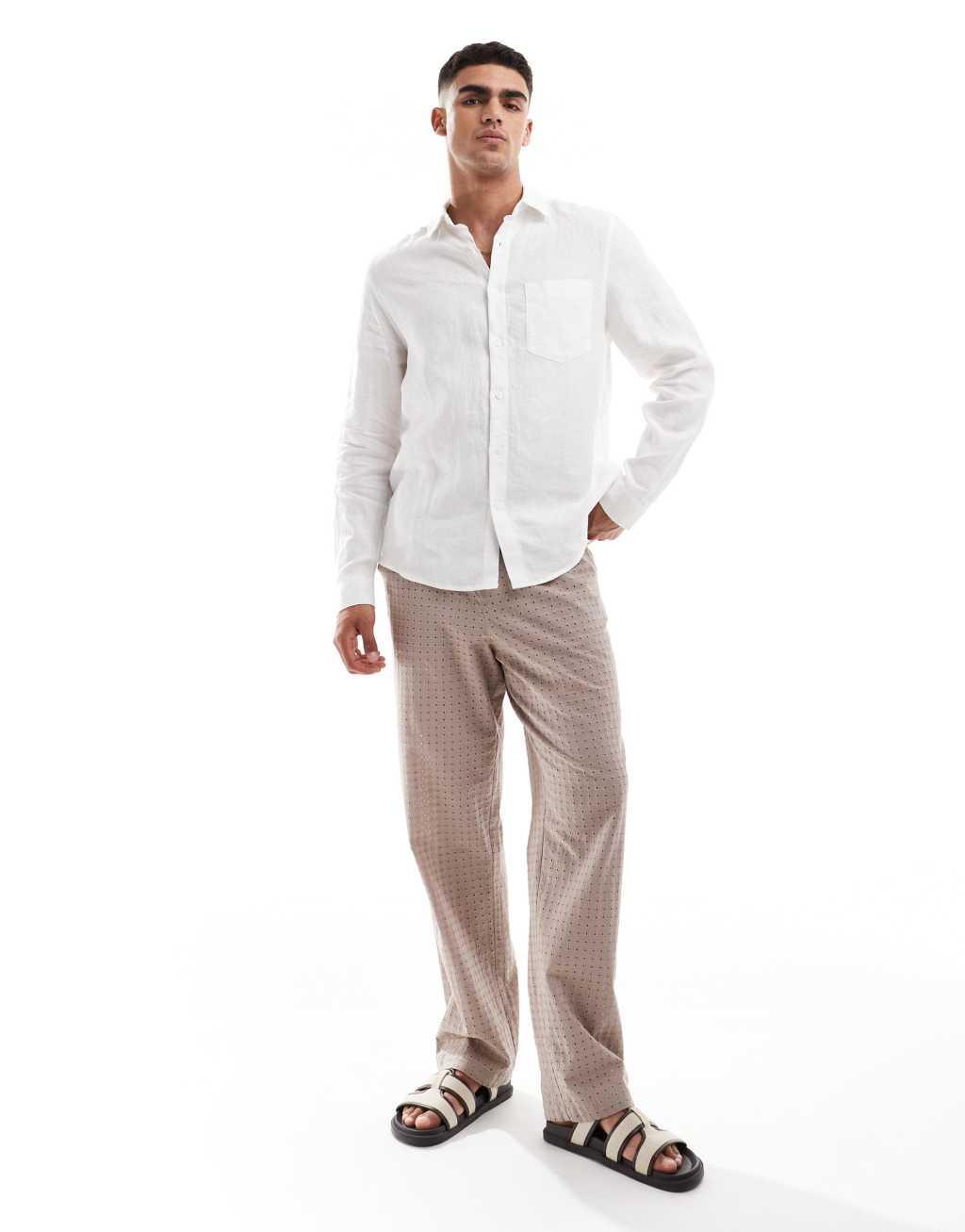 ASOS DESIGN linen shirt in white  Product Image