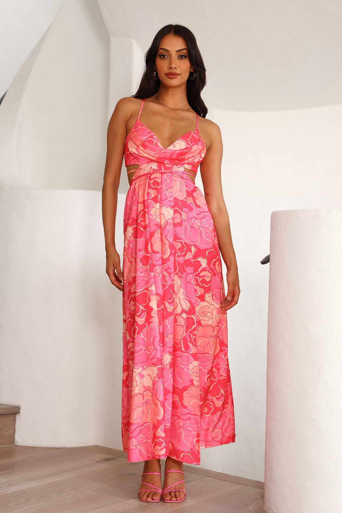 Vibe Of Greatness Maxi Dress Pink Product Image