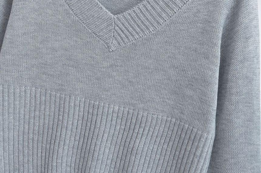 V-Neck Cropped Sweater Product Image